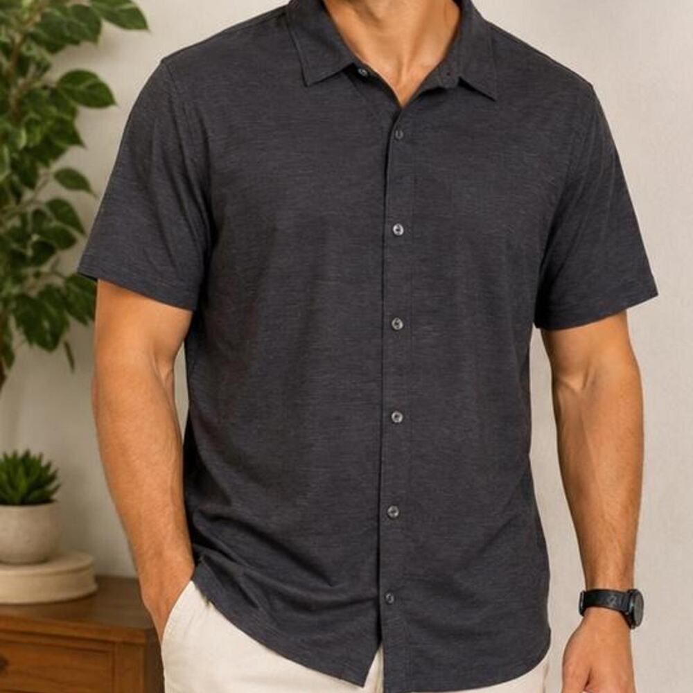 Mens short sleeve button up